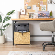 Natural Wicker Mobile File Box - Brown/SW9711CKTI