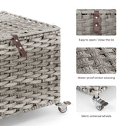 Natural Wicker Mobile File Box - Gray/SW9711CKEU