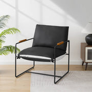 Oversize Accent Chair Upholstered Armchair with Double-sided Cushion -Black/SW9802AJKA