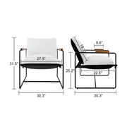 Oversize Accent Chair Upholstered Armchair with Double-sided Cushion -White/SW9802AJWR
