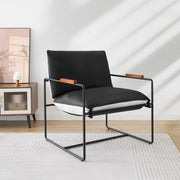 Oversize Accent Chair Upholstered Armchair with Double-sided Cushion -Black/SW9802AJKA