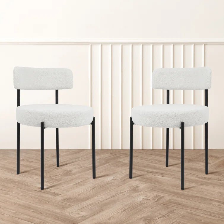 Upholstered Dining Chair With Back (Set of 2) - White/SW9801ALWRQ2