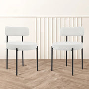 Upholstered Dining Chair With Back (Set of 2) - White/SW9801ALWRQ2