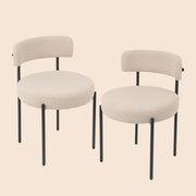 Upholstered Dining Chair With Back (Set of 2) - Beige/SW9801ALWIQ2