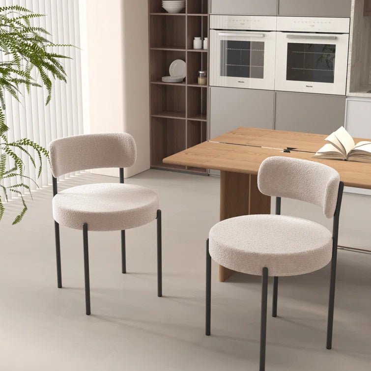 Upholstered Dining Chair With Back (Set of 2) - Beige/SW9801ALWIQ2