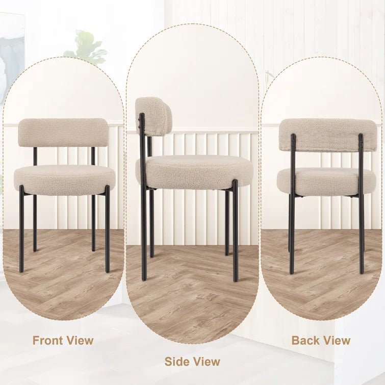 Upholstered Dining Chair With Back (Set of 2) - Beige/SW9801ALWIQ2