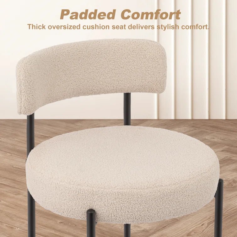 Upholstered Dining Chair With Back (Set of 2) - Beige/SW9801ALWIQ2