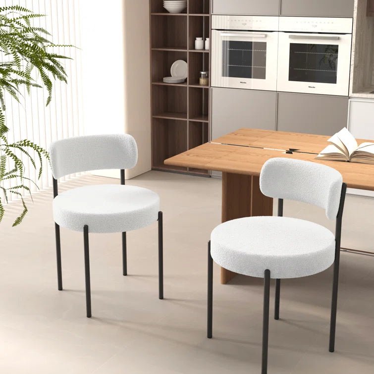 Upholstered Dining Chair With Back (Set of 2) - White/SW9801ALWRQ2
