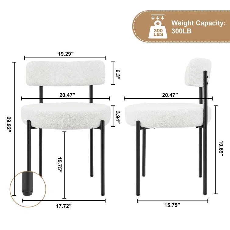 Upholstered Dining Chair With Back (Set of 2) - White/SW9801ALWRQ2