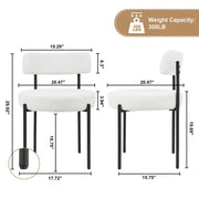 Upholstered Dining Chair With Back (Set of 2) - White/SW9801ALWRQ2