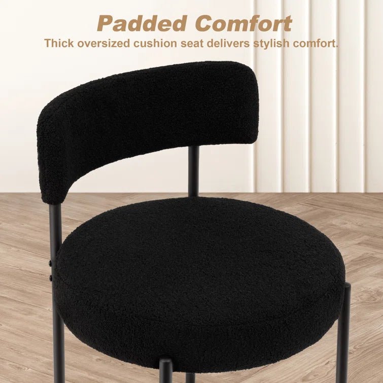 Upholstered Dining Chair With Back (Set of 2) - Black/SW9801ALKAQ2