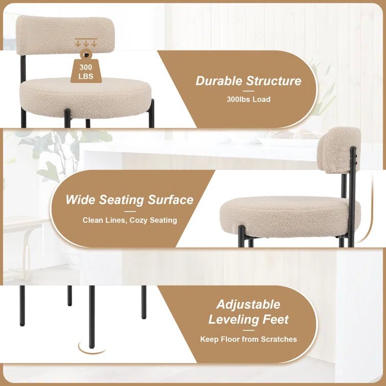 Upholstered Dining Chair With Back (Set of 2) - Beige/SW9801ALWIQ2