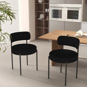 Upholstered Dining Chair With Back (Set of 2) - Black/SW9801ALKAQ2