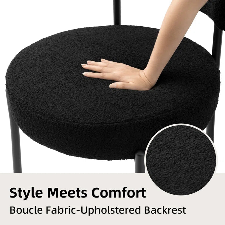 Upholstered Dining Chair With Back (Set of 2) - Black/SW9801ALKAQ2