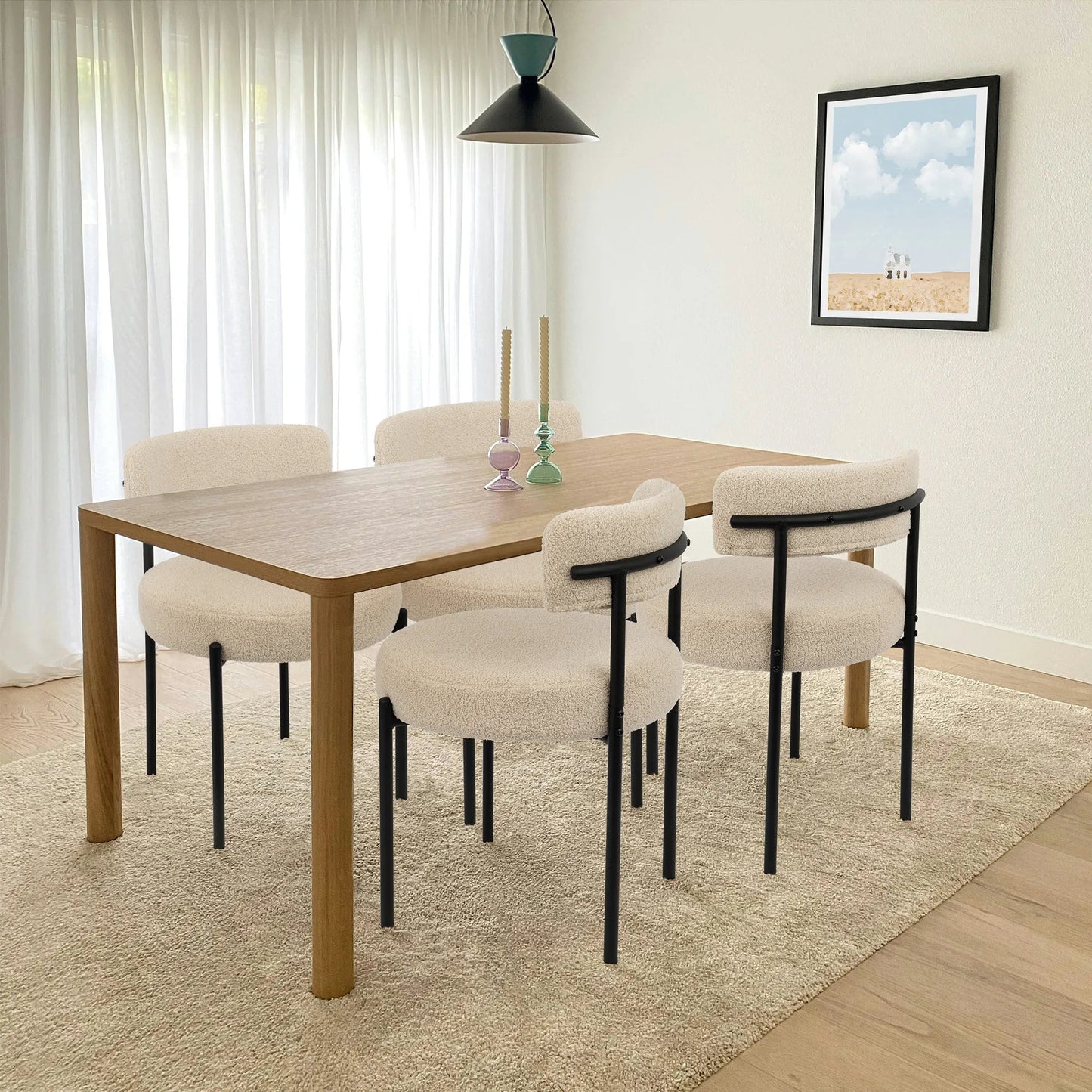 Upholstered Dining Chair With Back (Set of 4) - Black/SW9801ALKAQ4