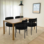 Upholstered Dining Chair With Back (Set of 4) - Black/SW9801ALKAQ4
