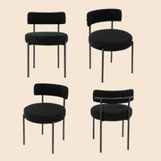 Upholstered Dining Chair With Back (Set of 4) - Black/SW9801ALKAQ4
