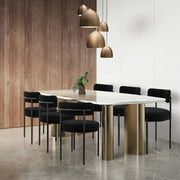 Upholstered Dining Chair With Back (Set of 6) - Black/SW9801ALKAQ6