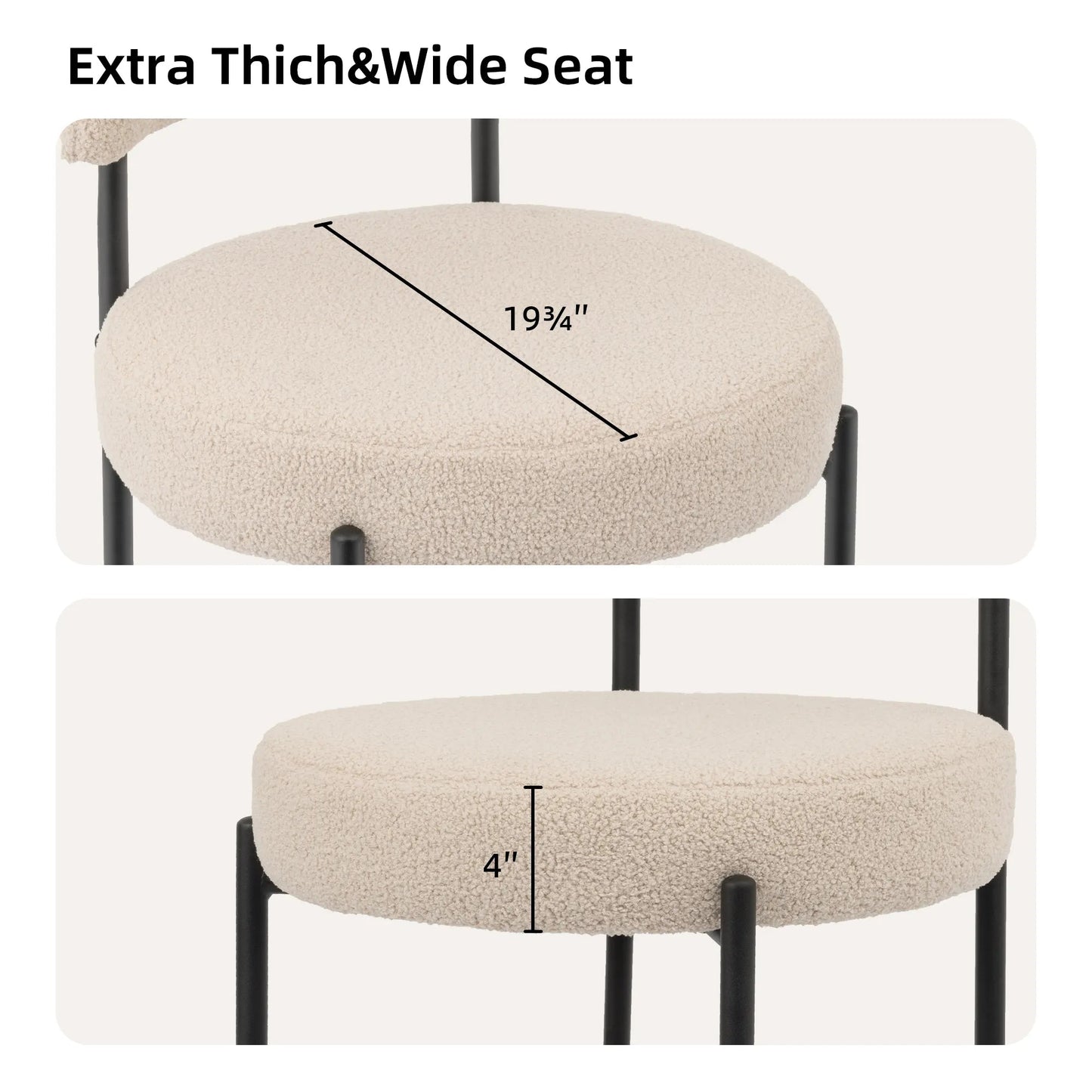 Upholstered Dining Chair With Back (Set of 6) - Beige/SW9801ALWIQ6