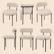 Upholstered Dining Chair With Back (Set of 6) - Beige/SW9801ALWIQ6