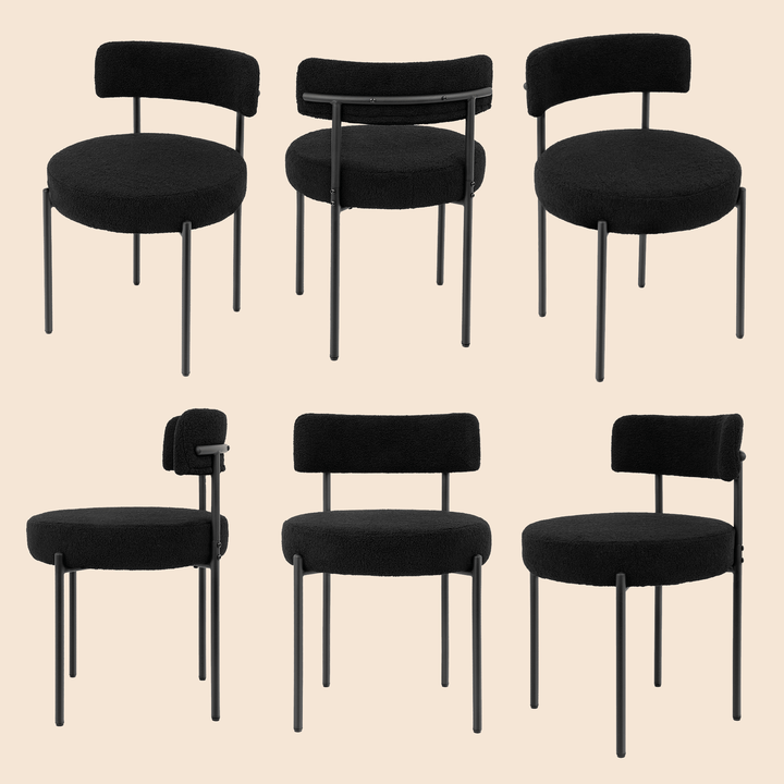 Upholstered Dining Chair With Back (Set of 6) - Black/SW9801ALKAQ6