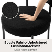 Upholstered Dining Chair With Back (Set of 6) - Black/SW9801ALKAQ6