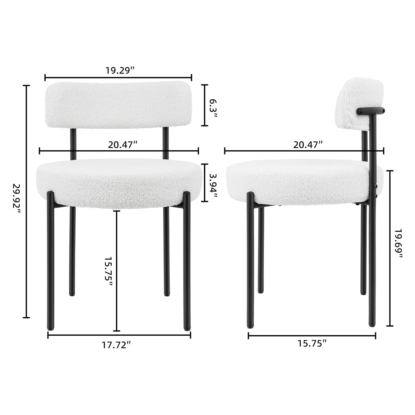 Upholstered Dining Chair With Back (Set of 6) - White/SW9801ALWRQ6
