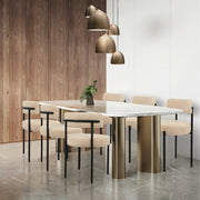 Upholstered Dining Chair With Back (Set of 6) - Beige/SW9801ALWIQ6