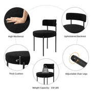 Upholstered Dining Chair With Back (Set of 6) - Black/SW9801ALKAQ6