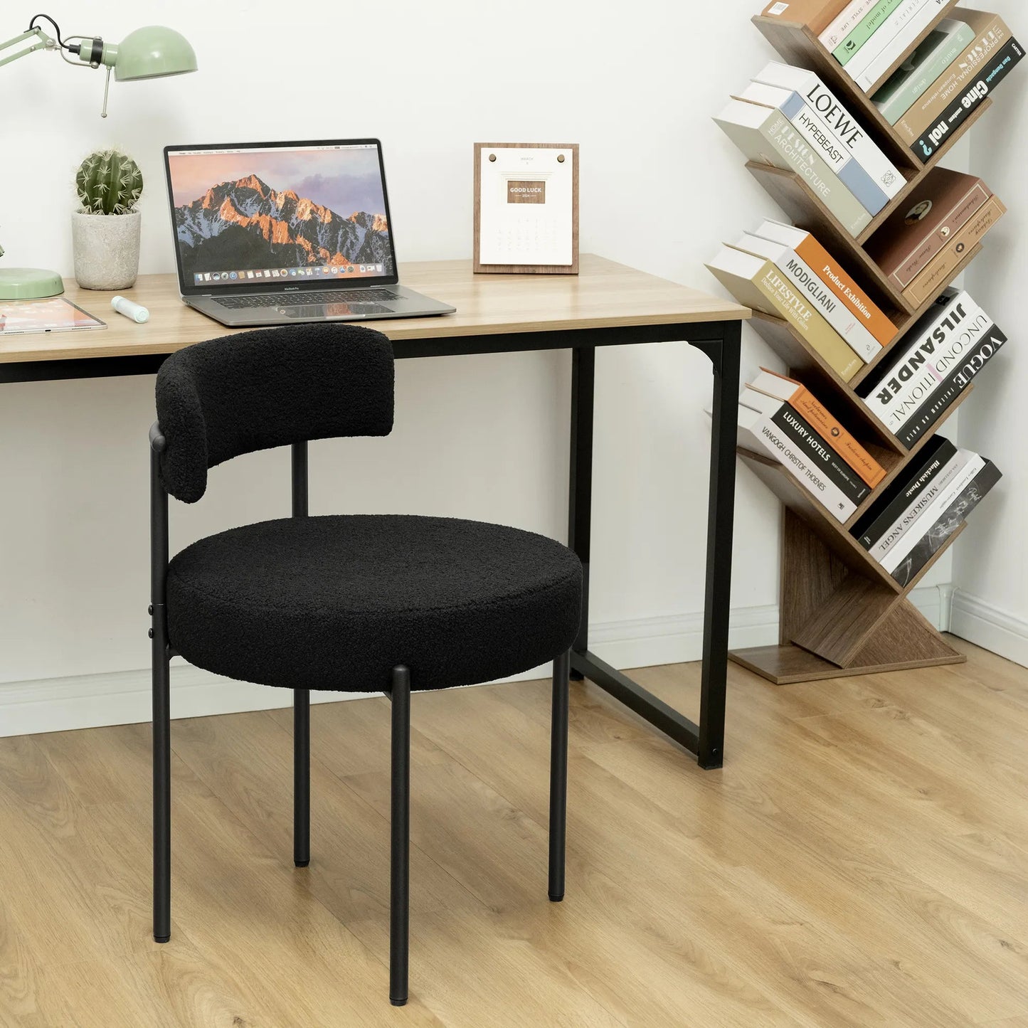 Upholstered Dining Chair With Back (Set of 6) - Black/SW9801ALKAQ6
