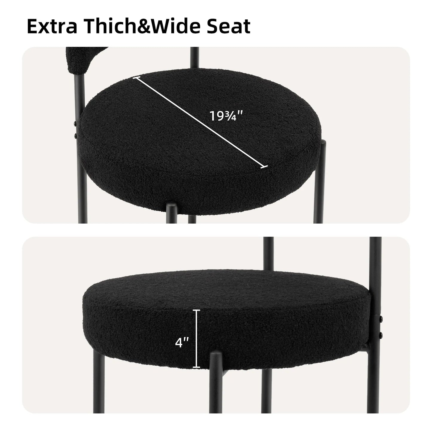 Upholstered Dining Chair With Back (Set of 6) - Black/SW9801ALKAQ6