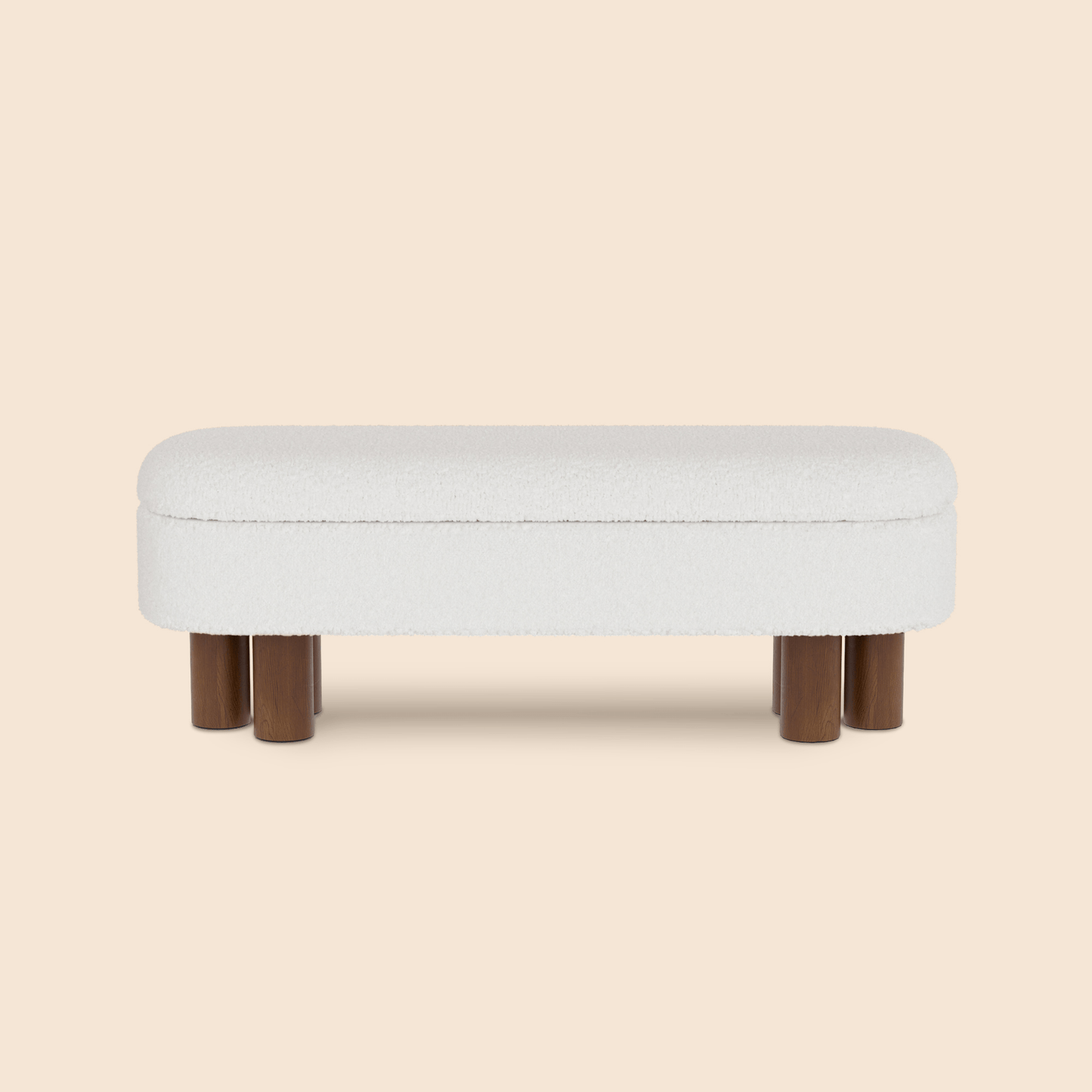 Upholstered Flip Top Storage Bench with Solid Wood Leg - White/SW9725BKWR