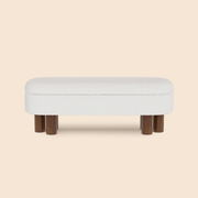 Upholstered Flip Top Storage Bench with Solid Wood Leg - White/SW9725BKWR