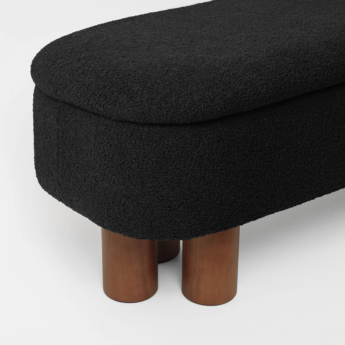 Upholstered Flip Top Storage Bench with Solid Wood Leg - Black/SW9725BKKA
