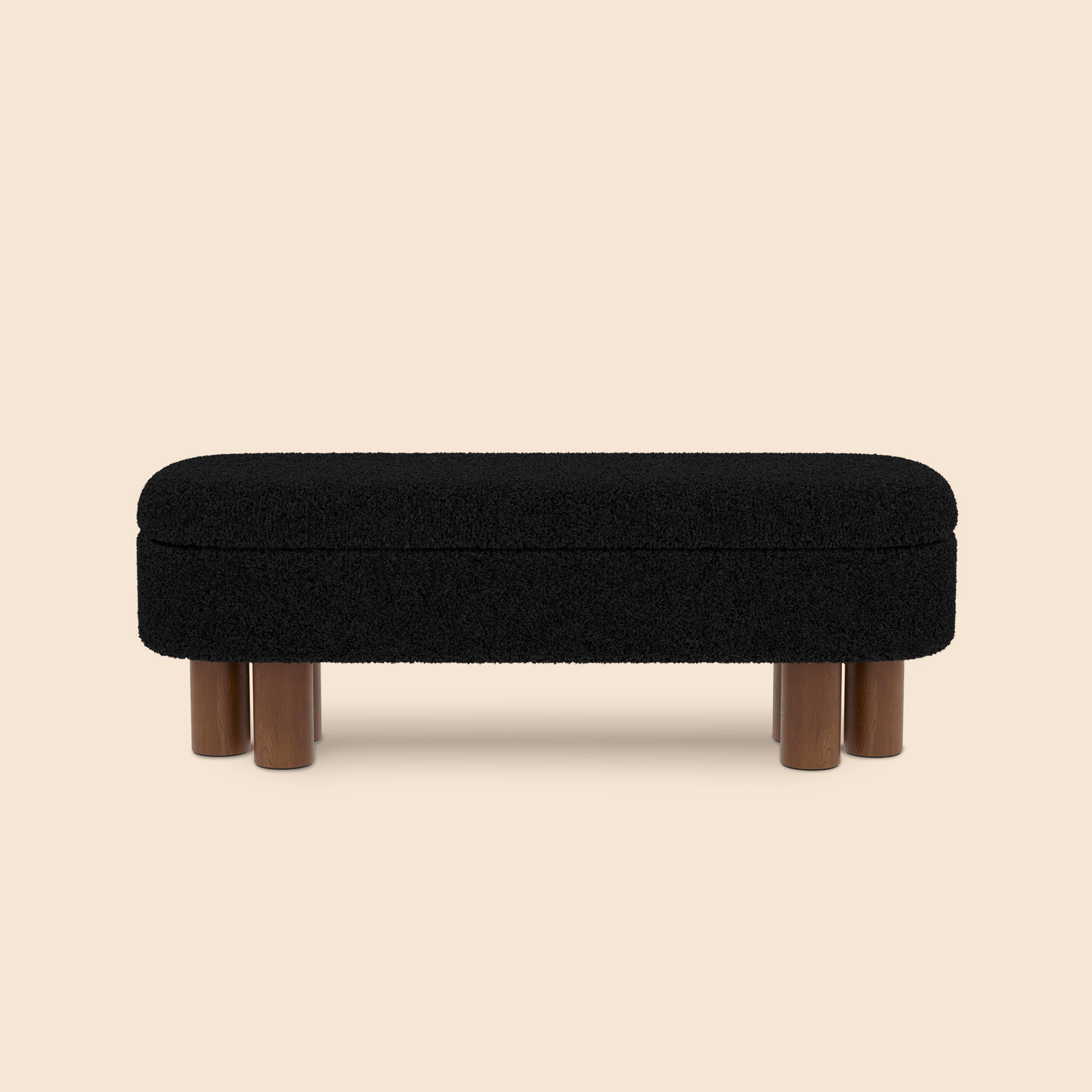 Upholstered Flip Top Storage Bench with Solid Wood Leg - Black/SW9725BKKA