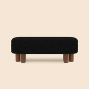 Upholstered Flip Top Storage Bench with Solid Wood Leg - Black/SW9725BKKA