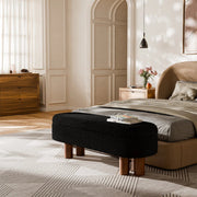 Upholstered Flip Top Storage Bench with Solid Wood Leg - Black/SW9725BKKA