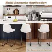 Upholstered Metal Frame Bar & Counter Stools With Backs (Set of 2) - White/SW9720ALWLQ2