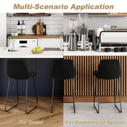 Upholstered Metal Frame Bar & Counter Stools With Backs (Set of 2) - Black/SW9720ALKAQ2