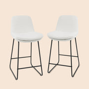 Upholstered Metal Frame Bar & Counter Stools With Backs (Set of 2) - White/SW9720ALWLQ2