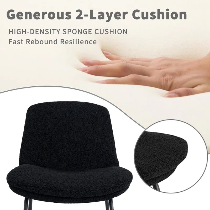 Upholstered Metal Frame Bar & Counter Stools With Backs (Set of 2) - Black/SW9720ALKAQ2