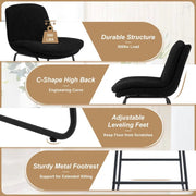 Upholstered Metal Frame Bar & Counter Stools With Backs (Set of 2) - Black/SW9720ALKAQ2