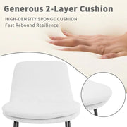 Upholstered Metal Frame Bar & Counter Stools With Backs (Set of 2) - White/SW9720ALWLQ2