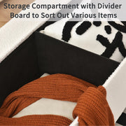 Upholstered Storage Bench with Solid Wood Legs - White/SW9704BKWR