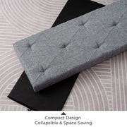 Upholstered Storage Bench with Solid Wood Legs - Gray/SW9704BKEH