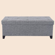 Upholstered Storage Bench with Solid Wood Legs - Gray/SW9704BKEH
