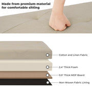 Upholstered Storage Bench with Solid Wood Legs - Light White/SW9704BKWI